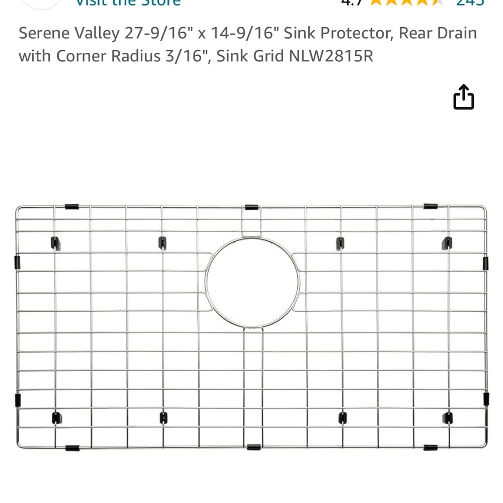 Sink protection grill